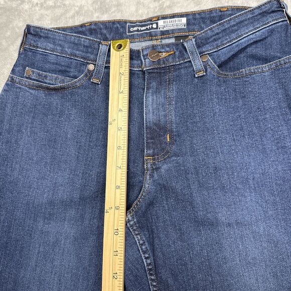Carhartt Women’s 6 Regular Rugged Flex Relaxed Fit Jeans Blue Mid Rise Straight - Picture 3 of 10